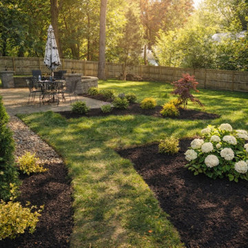 Stone Patio Backyard Landscape Niskayuna