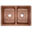 Copley Farmhouse Apron-Front Handmade 32" Double Bowl Sink, Antique Copper
