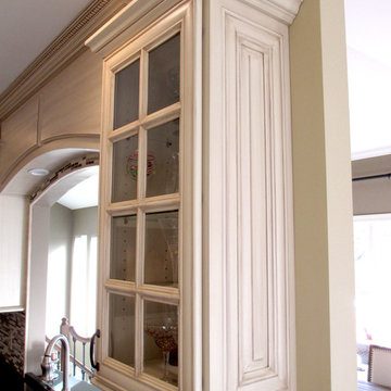Cream painted cabinets with glaze