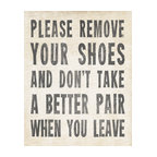Please Remove Your Shoes (antique white), premium wall decal