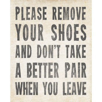Please Remove Your Shoes (antique white), premium wall decal