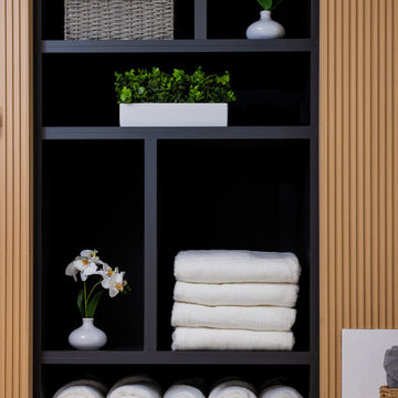 Updated bathroom layout designed for everyday family use