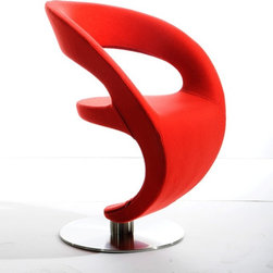 MODREST ALYA MODERN ORANGE FABRIC LOUNGE CHAIR - Outdoor Lounge Chairs