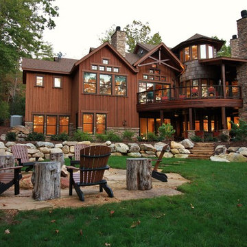 Two story cabin in the woods