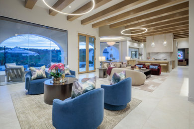 Living room - mediterranean living room idea in Austin