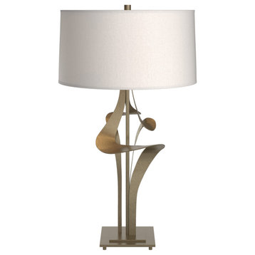 Antasia Table Lamp, Soft Gold, Flax Shade
