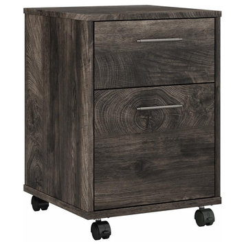 Key West 2 Drawer Mobile File Cabinet in Dark Gray Hickory - Engineered Wood