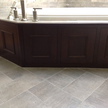 Transitional master bathroom suite
