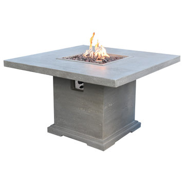 Elementi Birmingham, 48"x 32" Concrete Gas Fire Dining Table