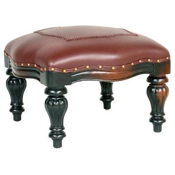Rococo Ottoman With Faux Leather