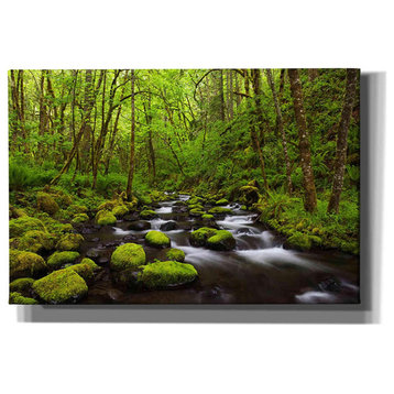 Modern Wall Art, Stretched Canvas With Beautiful Landscape Print, Green