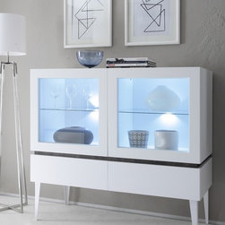 Rex Modern Glass Buffet by LC Mobili, with 2 Doors & 2 Drawers - $1,499.00 - China Cabinets And Hutches