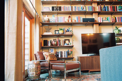 Living room - contemporary living room idea in Raleigh