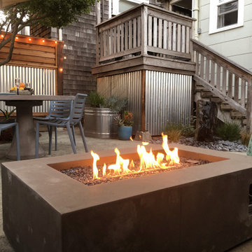 Gas fire pit and view of corner (Modern Industrial)