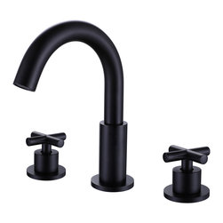 RBROHANT - Widespread Bathroom Deck-Mounted Faucet with Black - Bathroom Sink Faucets