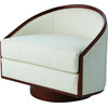 Swivel Chair - White Leather