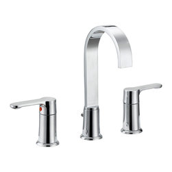 Designers Impressions - Polished Chrome Lavatory Widespread Vanity Faucet - Bathroom Sink Faucets