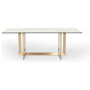 Modrest Keaton Modern Glass and Brass Dining Table