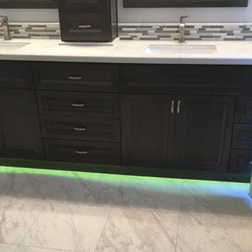 Danville Master Bathroom with door to backyard