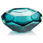 Zodax - Giacomo 4" Tall Hand Made Cut Polished Glass Bowl, Sea Blue - Handmade with impeccable quality this crystalline glass bowl is a beautiful decoration empty but would also make ideal holders for succulent displays or romantic tealights.