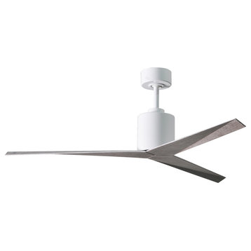 Eliza 3-Blade Paddle Ceiling Fan With Barn Wood Blades, Gloss White