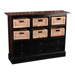 Sunset Trading - Six Basket Cabinet - Storage Cabinets
