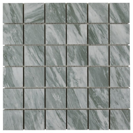 12"x12" Marmocrea Mosaic Tile, Ocean Gray