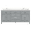 Terrence 72" Vanity with Power Bar and Drawer Organizer, Oxford Gray