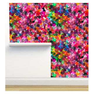 Overlapped Watercolor Dots Wallpaper by Ninola Designs, Sample 12"x8