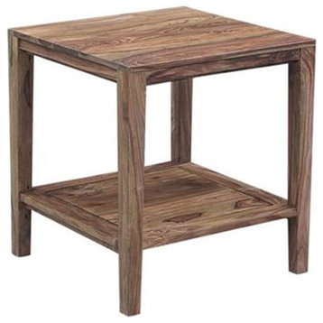 Porter Designs Fall River Solid Sheesham Wood End Table - Natural