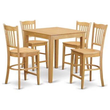 5 Pc Pub Table Set - High Top Table And 4 Counter Height Stool