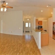 Family room and kitchen