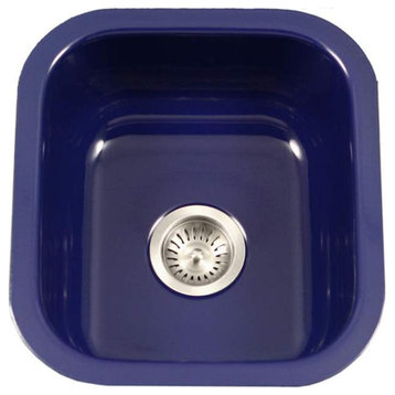 Houzer PCB-1750 Porcela 15-3/5" Single Basin Undermount Porcelain - Navy Blue