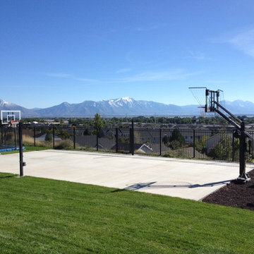 Joel C's Pro Dunk Gold Basketball System on a 30x60 in Provo, UT