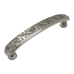 Cosmas - Cosmas 4298AS Floral Cabinet Pull, 3-3/4" Hole Centers, Set of 5, Satin Nickel - Cabinet And Drawer Handle Pulls