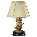Elk Home - Stacked Tea Cups Accent Lamp - Sterling Stacked Tea Cups Accent Lamp measures 8"W x 13"H and a shade size 8"W x 6"H. This Jai finish lamp has (1) 25W candelabra bulb.