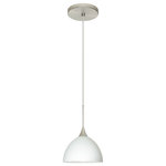 Besa Lighting - Besa Lighting 1XT-467907-SN Brella - One Light Cord Pendant with Flat Canopy - Brella has a classical bell shape that complementsBrella One Light Cor Bronze White Glass *UL Approved: YES Energy Star Qualified: n/a ADA Certified: n/a  *Number of Lights: Lamp: 1-*Wattage:50w GY6.35 Bi-pin bulb(s) *Bulb Included:Yes *Bulb Type:GY6.35 Bi-pin *Finish Type:Bronze