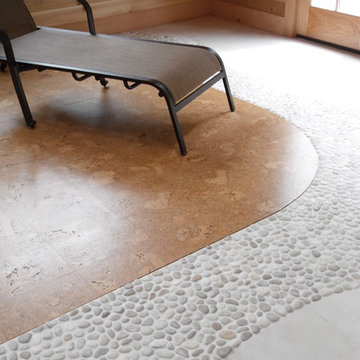 Completed flooring in this soon-to-be home gym