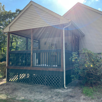 Screened-in back porch