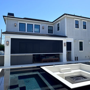 California Room Motorized Power Screens for Backyard Pool