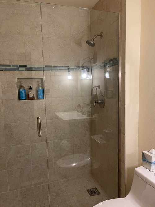 Keep shower.Replace vanity, mirror, sconces, as shown. Thoughts? Thx!