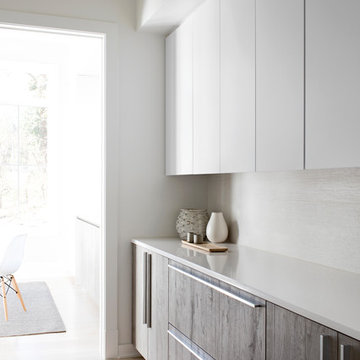 WAY Artic White Soft Melamine & Fossil Oak Matrix Kitchen in Arlington