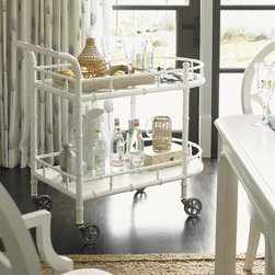 Ivory Key Bamboo Inspired Warwick Tea Cart With Casters - Products