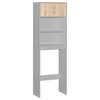 Ace Over-The-Toilet Storage Rack In Light Gray & Natural Oak