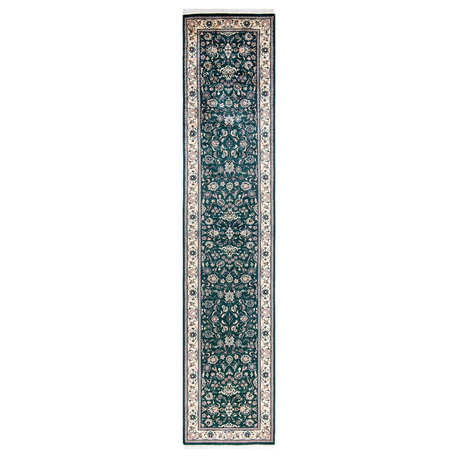 Mogul, One-of-a-Kind Hand-Knotted Runner Rug  - Green, 2' 6" x 12' 7"