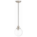 Livex Lighting - Livex Lighting 50902-07 Sheffield - One Light Mini Pendant - No. of Rods: 3  Canopy IncludedSheffield One Light  Bronze Clear Glass *UL Approved: YES Energy Star Qualified: n/a ADA Certified: n/a  *Number of Lights: Lamp: 1-*Wattage:100w Medium Base bulb(s) *Bulb Included:No *Bulb Type:Medium Base *Finish Type:Bronze