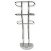 Freestanding Curved Towel Valet Holder 3 Bars Chrome Metal