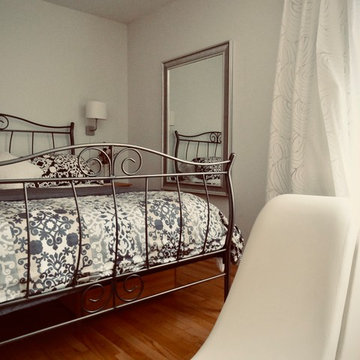 Home-made cherry panels bedroom with secret passage