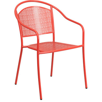 Coral Indoor-Outdoor Steel Patio Arm Chair With Round Back