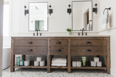 Inspiration for a contemporary bathroom remodel in Edmonton